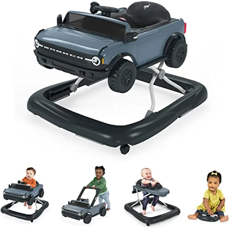 Bright Starts Ford Bronco 4-in-1 Spielmöglichkeiten Baby Lauflernwagen, Area 51 Blau, Unisex, Alter 6 Monate + – Bild 2