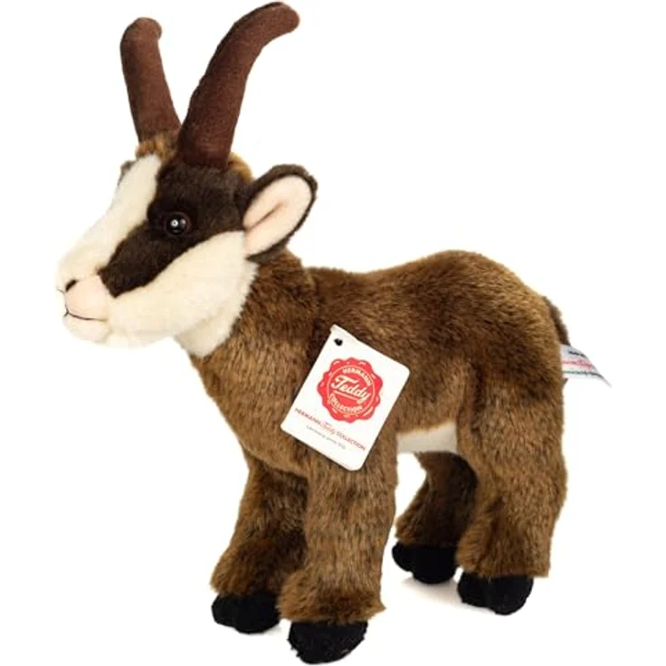Teddy Hermann 90811 Gämse, braunes Kuscheltier mit recyceltem Füllmaterial, 23 cm, ideal für Kinder ab 18 Monaten – Bild 1