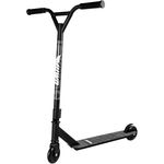 MUWO Halfpipe Stunt Scooter - Robuster Tretroller für Action und Tricks mit Rutschfester Trittfläche, Flexibler Rückradbremse und 360° Lenkung (Schwarz)