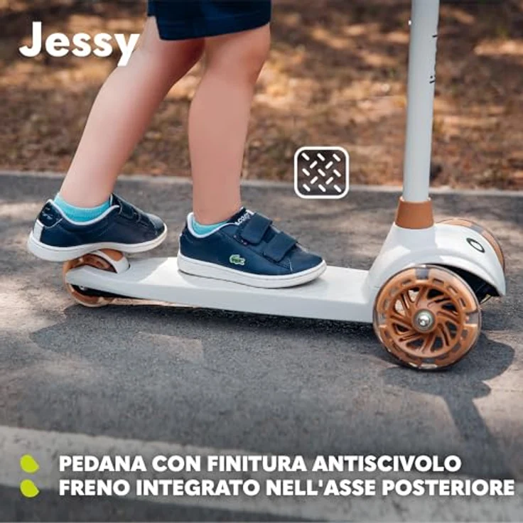 Lionelo Jessy Premium Dreirad-Kinderroller mit LED-Rädern, Höhenverstellung, und rutschfester Plattform, faltbar - für Kinder 3 Jahre bis 50 kg, blau – Bild 3