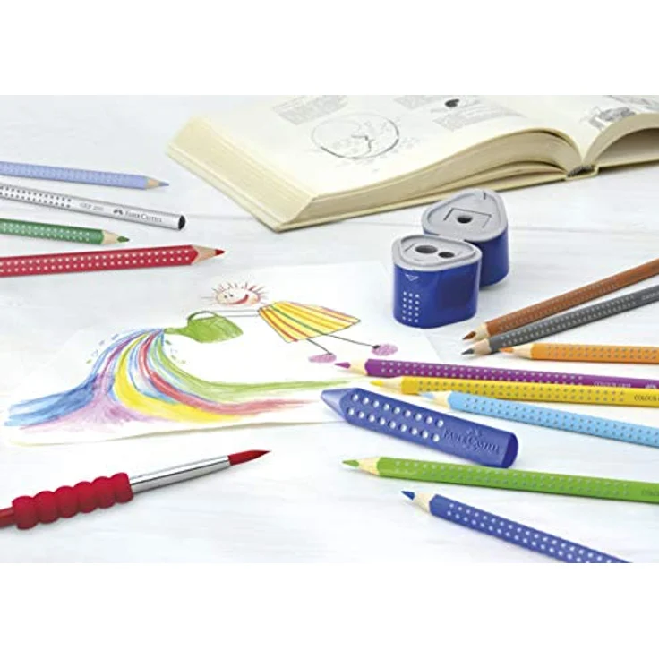 Faber-Castell Colour Grip Buntstift - 24er-Metalletui, ergonomisch mit Soft-Grip-Zone, hochpigmentierte Mine – Bild 3