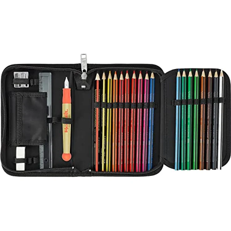 McNeill Federmäppchen Etui gefüllt Tron, hochwertiges Schul-Set mit Stiften, Radiergummi und Anspitzer – Bild 4
