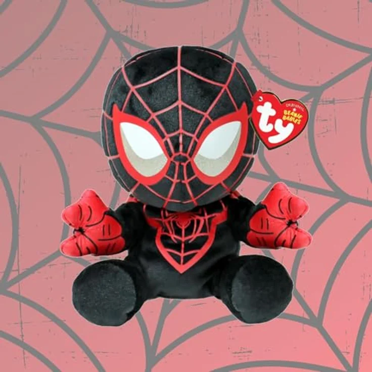 TY Miles Morales Spiderman Marvel Beanie Babies Regular, Kuscheliger Plüschteddy in leuchtenden Farben – Bild 3