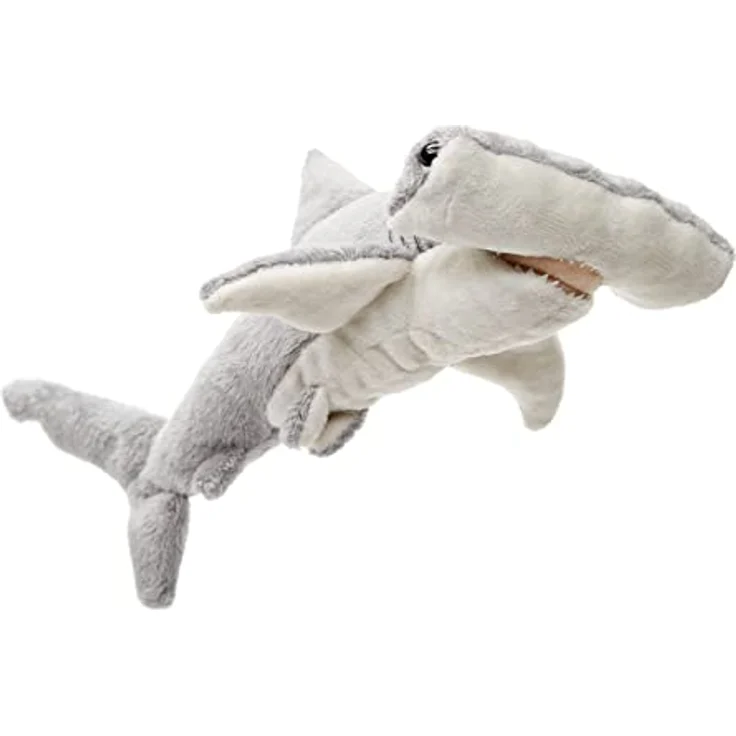 Uni-Toys Hammerhai, Plüsch-Fisch 26 cm, hochwertiges und naturgetreues Kuscheltier aus 100% recyceltem Polyester – Bild 2
