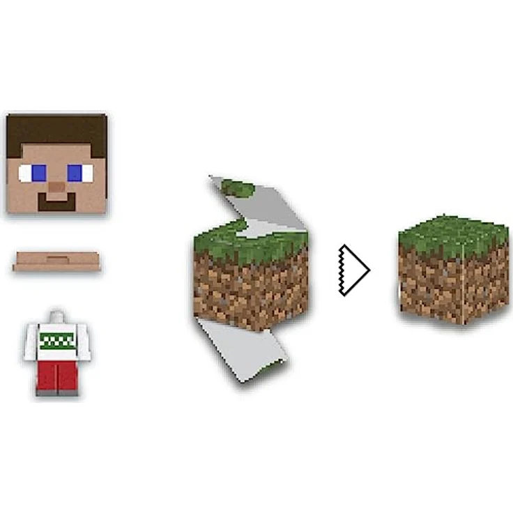 MINECRAFT Mob Heads Adventskalender - 24 Überraschungen mit Steve, Mobs und Zubehör im verpixelten Look des Videospiels, ausstanzbarer Verpackungsteile, für Fans ab 6 Jahren, HND33 – Bild 3