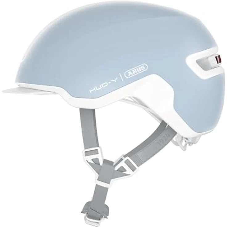 Abus HUD-Y Velohelm, Kinderfahrradhelm (51 - 55 cm) mit wiederaufladbarer Heck-LED, cooles Design und mehrere Licht-Modi – Bild 1
