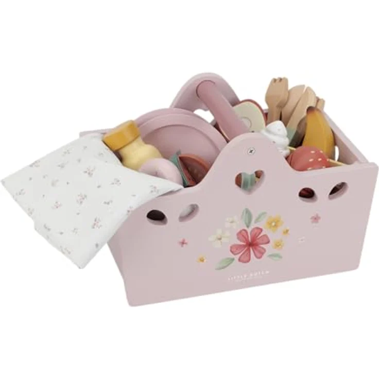 Little Dutch 8025 FSC Holz Picknick-Set, 31-teiliges Zubehör, rosa, für Kinder ab 3 Jahren – Bild 2