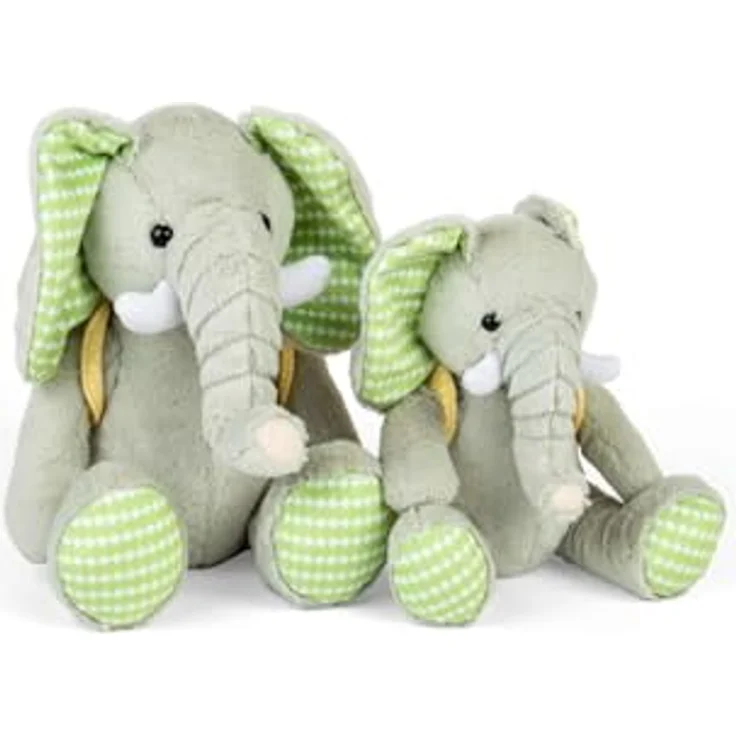 Bigjigs Toys Kleiner Elefant Plüschtier mit Rucksack, Kuscheltier für Kinder ab 12 Monaten, 20 cm, nachhaltig und sicher hergestellt – Bild 1