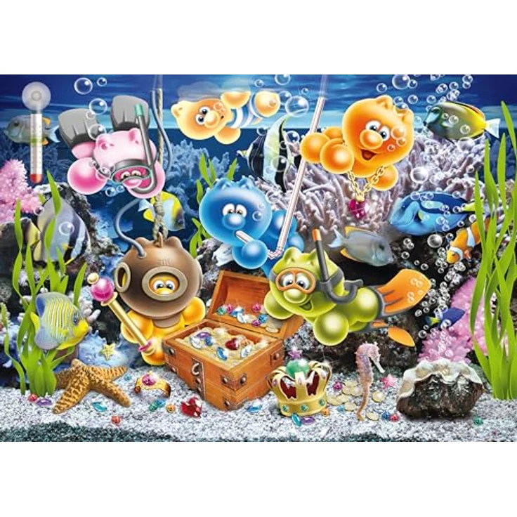 Ravensburger Erwachsenenpuzzle 1000 Teile, Gelini im Unterwasserspaß, 70 x 50 cm, ab 14 Jahren, aus recycelter Pappe – Bild 2