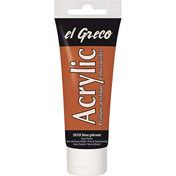 KREUL El Greco Acrylic, 75 ml Tube Siena gebrannt, hochpigmentierte Acrylfarbe in Studienqualität, buttrig vermalbar für pastose Malerei – Bild 1