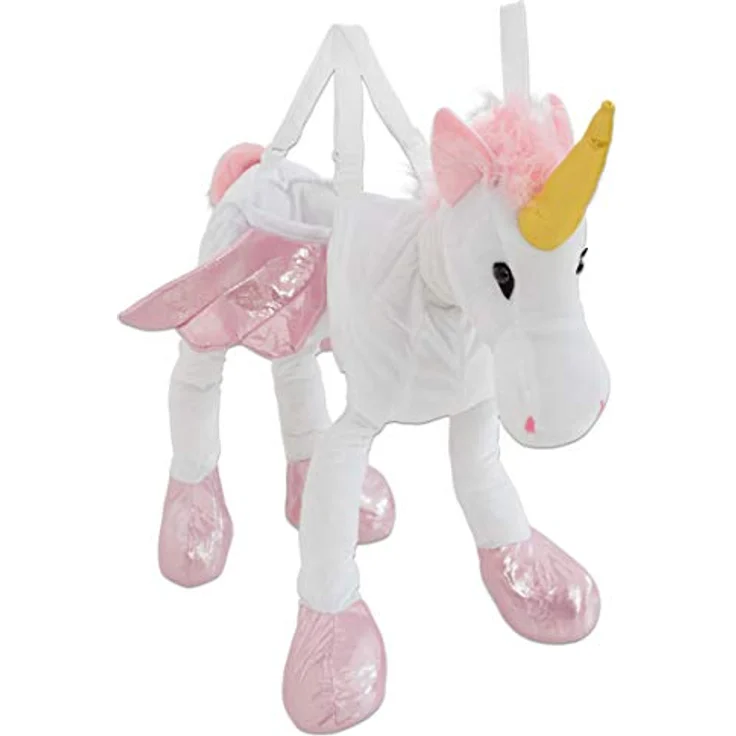Betzold Einhorn Schlüpfkostüm für Kinder, weiches Plüschkostüm mit pinken Hufen und goldenem Horn, geeignet für 3-9 Jahre – Bild 5