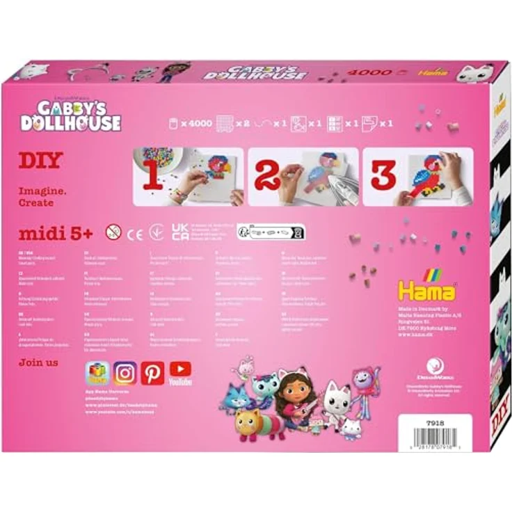 Dan Import Bügelperlen Hama Kreativset GABBY'S DOLLHOUSE, 4000 Perlen, bunte Bügelperlen für kreative Projekte – Bild 4