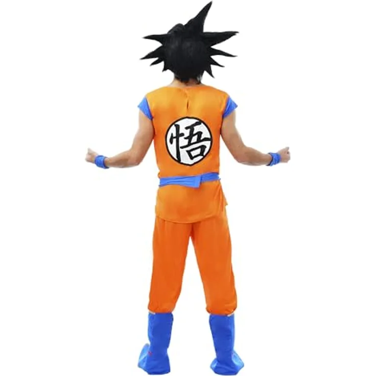 Chaks Kostüm Goku Saiyan Dragon Ball Z Erwachsene – Orange – Medium, Polyester, mit T-Shirt, Hose, 2 Gamaschen, Gürtel, 2 Manschetten – Bild 2