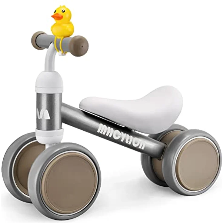 Kinder Laufrad ab 1 Jahr Balance Lauflernrad Spielzeug mit 4 Räder für 10 - 24 Monate Baby, Erst Rutschrad Fahrrad für Jungen Mädchen als Geschenke Silber – Bild 2