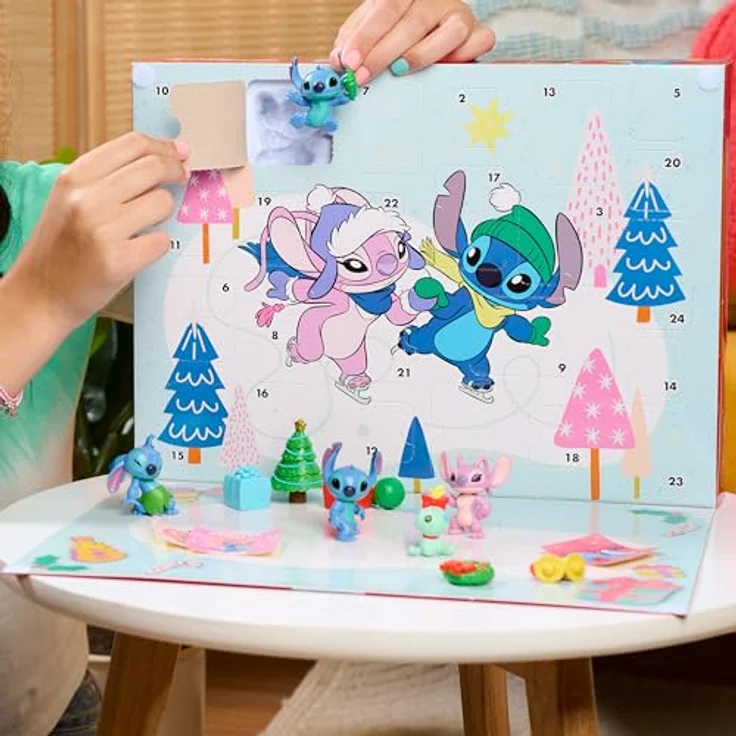 Just Play Disney Stitch-Adventskalender, 24-teilig, mit 3,8 cm großen Sammelfiguren und weihnachtlichen Accessoires, Spielzeug für Kinder ab 5 Jahren – Bild 2