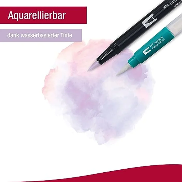 TOMBOW Filzstift, Aquarellierbarer Fasermaler mit zwei Spitzen, 18er-Set, Pastellfarben – Bild 6