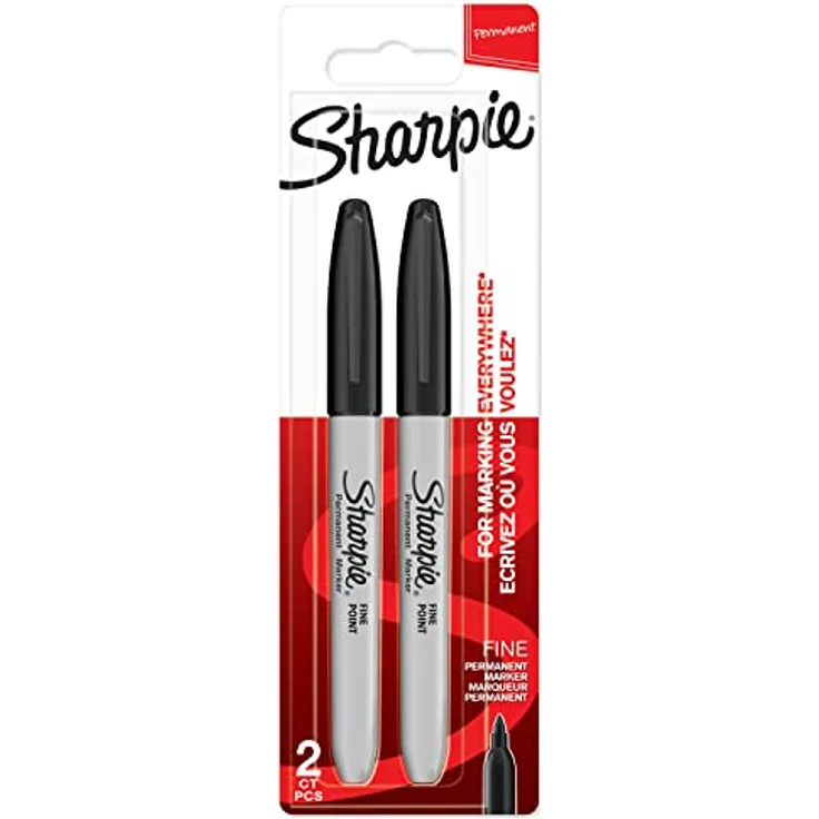 SHARPIE Permanent Marker | Marker Stifte mit feiner Spitze | schwarz | 2 Stück