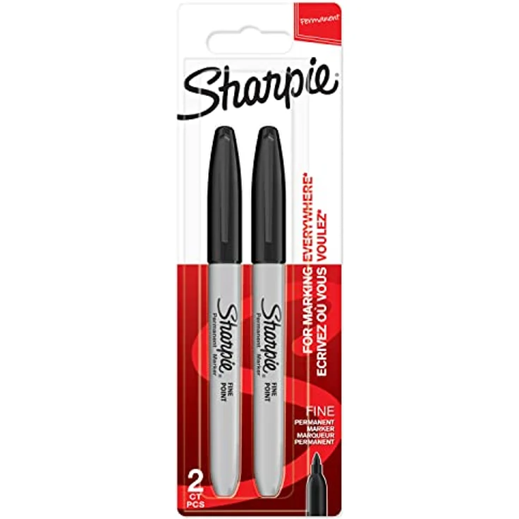SHARPIE Permanent Marker | Marker Stifte mit feiner Spitze | schwarz | 2 Stück – Bild 1
