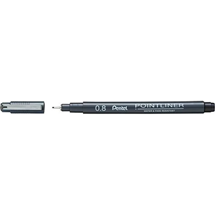 Pentel Pointliner Fineliner-Set schwarz, 5 Spitzenbreiten von 0,05 bis 0,8 mm, wasserfest, ideal zum Zeichnen und Schreiben – Bild 6