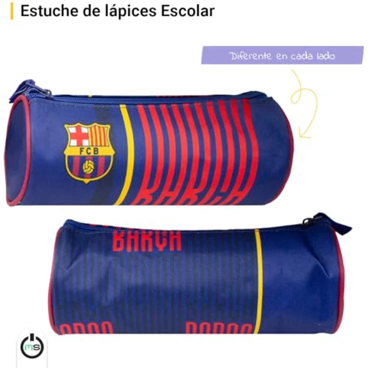 FC Barcelona Federmäppchen, kompakte Federmappe mit Reißverschluss und praktischem Stauraum für Schulzubehör – Bild 3