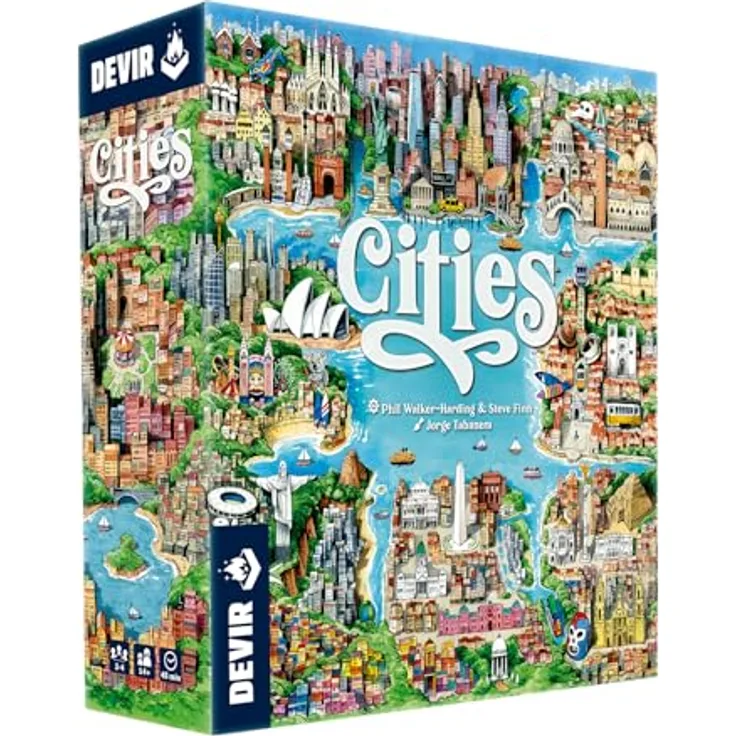 Devir Städte, Brettspiel für 2-4 Spieler, Fliesen legen und Arbeiter platzieren, bunt, ab 10 Jahren