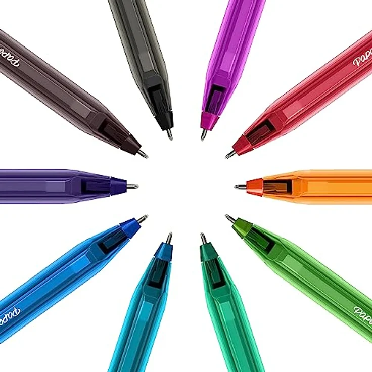 Paper Mate Inkjoy 100, Kugelschreiber mit 1 mm Tip, rot, transparentes Gehäuse, 50 Stück – Bild 8