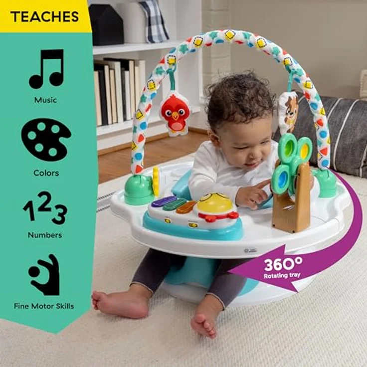 Baby Einstein SuperSeat Touch of Tunes 3-in-1 Aktivitätssitz, mit Musik und Lichtern, für Babys ab 6 Monaten, 14,96 kg, inkl. abnehmbarem Klavier, 5 Spielzeugen, BPA-freiem Snack-Tablett – Bild 3