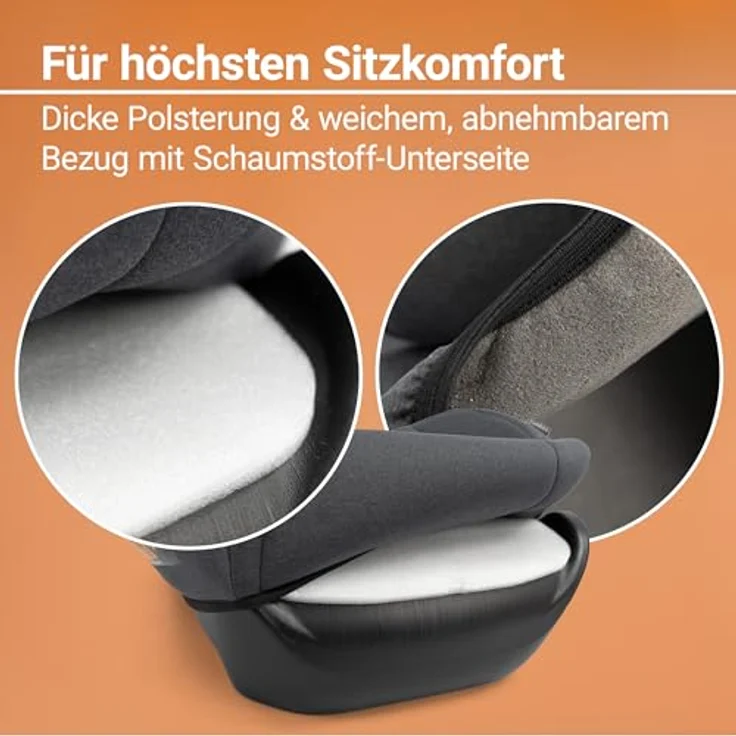Zamboo Auto-Kindersitzerhöhung i-Size für 7-12 Jahre, Dunkelgrau, stabil & pflegeleicht – Bild 3