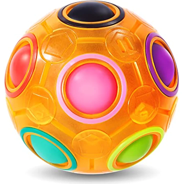 Vdealen Regenbogenball, Magischer Puzzleball zur Stressbewältigung, Geschicklichkeitsspiel für Kinder, Teens & Erwachsene, 7 cm Durchmesser, ABS-Material – Bild 1