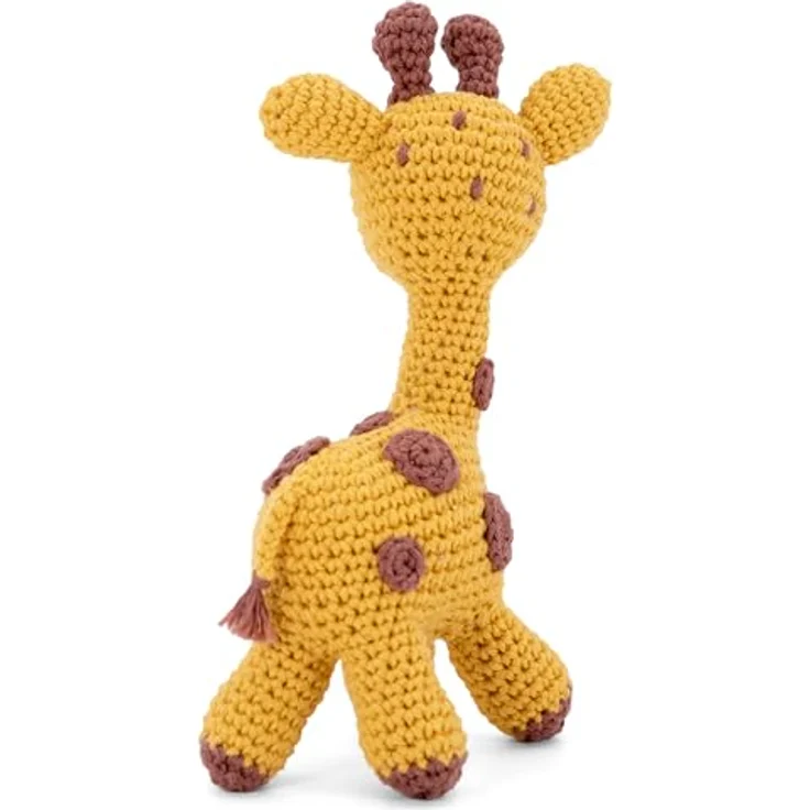 Gründl Häkelset Kuscheltier Giraffe Gina, Esel Eddy, Robbe Robby, Tiger Timmy, 100% Baumwolle in gelb, braun, weiß, inklusive Häkelnadel und Anleitung – Bild 4