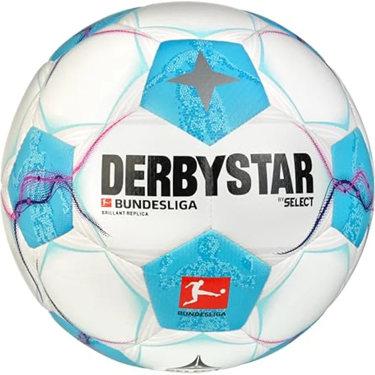 Derbystar Fußball Bundesliga Brillant Replica v24 24/25, Freizeitball aus PU mit Diamantstruktur, Dual Bonded, SR-Blase – Bild 1