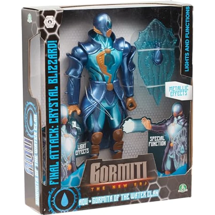 Giochi Preziosi Gormiti Aqu, 27 cm Figur mit Gelenken und interaktiver Lichtangriffsfunktion, mehrfarbig – Bild 3