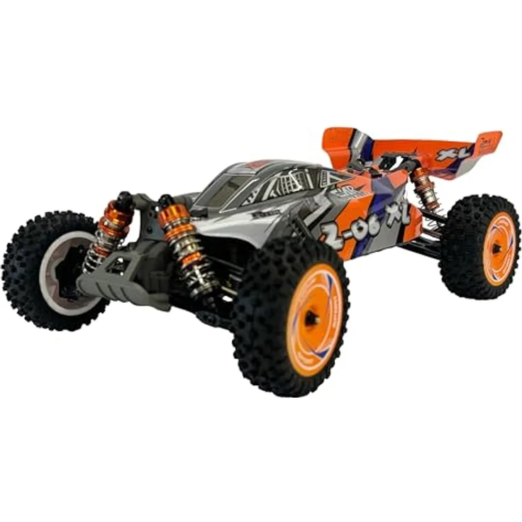 DF Models Z-06 XL Buggy - 1:12 - RTR, 60 km/h, 4WD-Antrieb, Aluminium-Öldruckstoßdämpfer, Metall-Antriebswellen, Rot – Bild 3