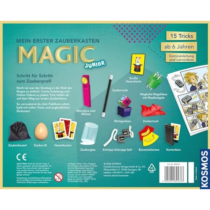 Kosmos Zauberkasten Mein erster Zauberkasten Magic Junior, 15 magische Tricks mit Comic-Anleitung und Online-Tutorials für Kinder ab 6 Jahren – Bild 2