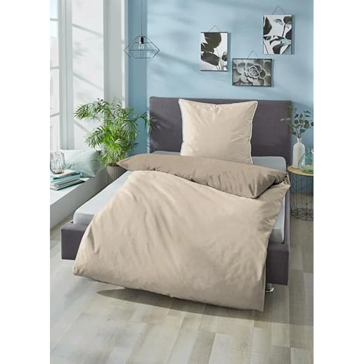 biberna 0840500 Melange-Flanell Bettwäsche – Bild 5