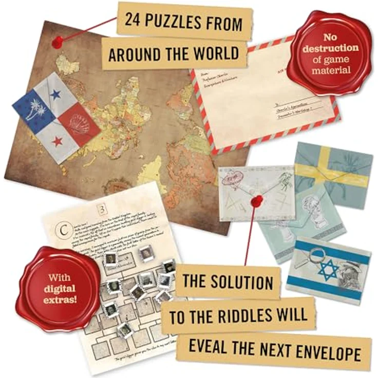 Hidden Games Professor Charlies World Tour, Puzzle-Advent Calendar für 1-6 Spieler, ab 14 Jahren, umweltfreundlich verpackt – Bild 3