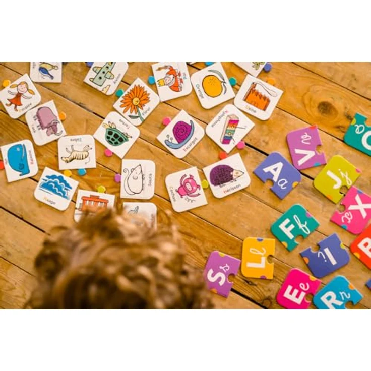 Nathan La Petite École 31404, Lernspielzeug zur Alphabetzuordnung für Kinder, farbig – Bild 2