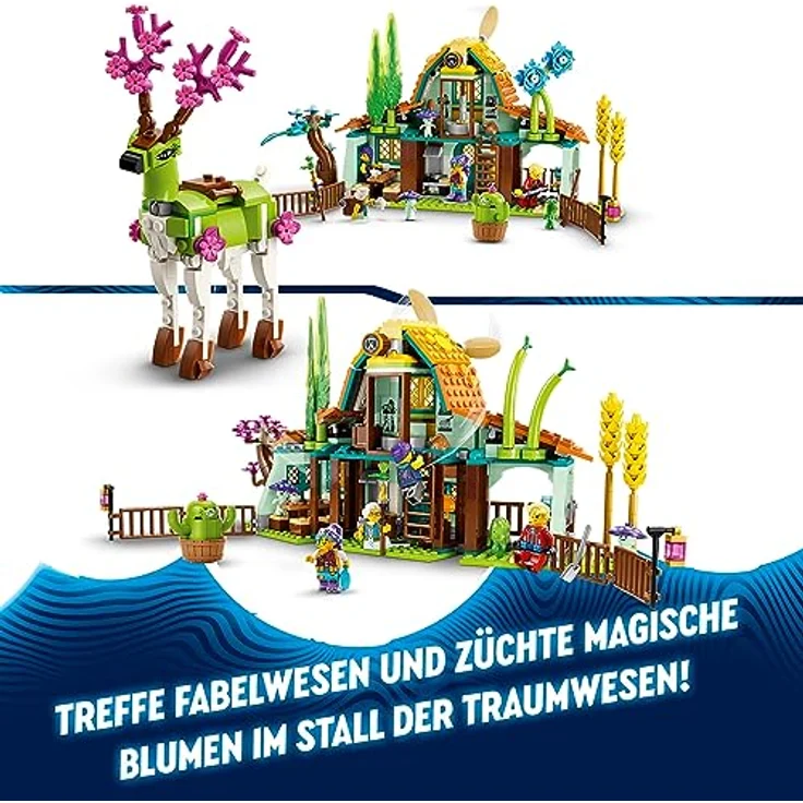 LEGO 71459 DREAMZzz Stall der Traumwesen, Fantasy-Bauernhof-Spielzeug mit Hirschfigur, die auf 2 Arten gebaut Werden kann und 4 TV-Show-Minifiguren, Set mit Fabelwesen für Kinder, Mädchen und Jungen – Bild 5