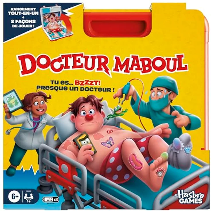Hasbro Gaming Doctor Maboul, elektronisches Brettspiel mit All-in-One-Transportkoffer und 2 Spielmodi – französische Version – Bild 1