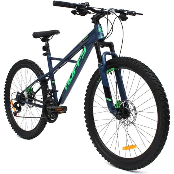 Huffy Korros Mountainbike, 21-Gang Herrenfahrrad mit 26-Zoll-Laufrädern, blau