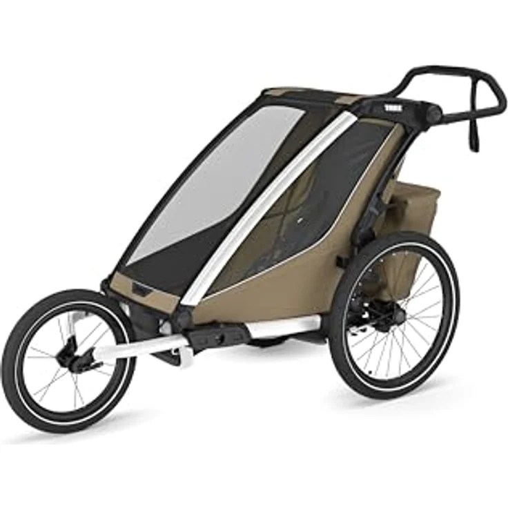 Thule Chariot Cross 2, Fahrradkinderanhänger mit verstellbarem Sitz, FlipWing-System und 5-Punkt-Gurt, schwarz – Bild 6