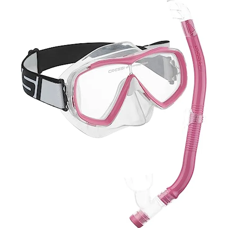 Cressi Premium Combo Schnorchelset Junior - erhältlich mit Marea Jr oder Estrella Jr Maske und Top-Schnorchel, Unisex Kind
