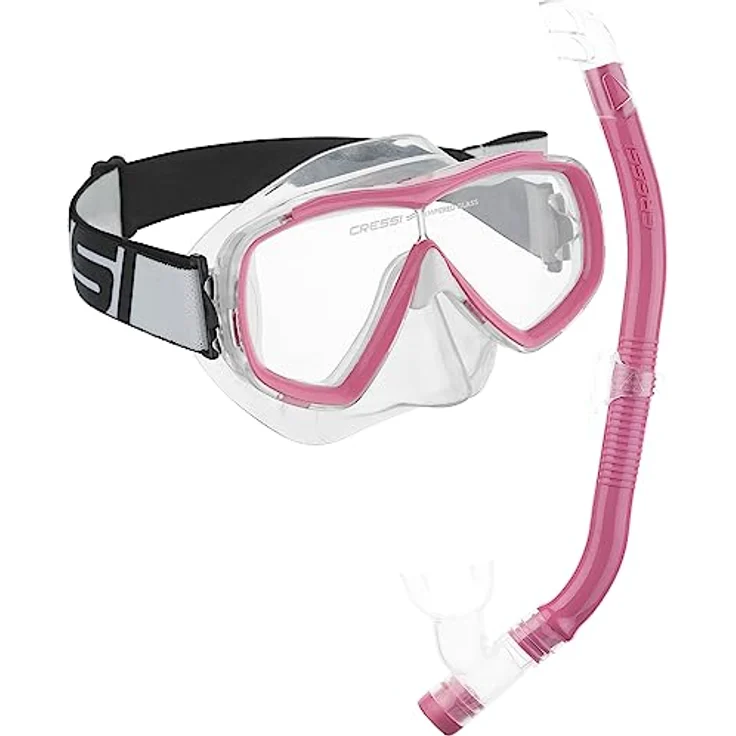 Cressi Premium Combo Schnorchelset Junior - erhältlich mit Marea Jr oder Estrella Jr Maske und Top-Schnorchel, Unisex Kind – Bild 1