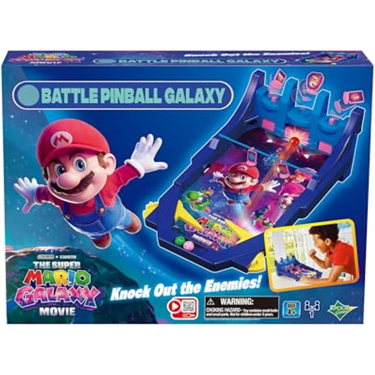 EPOCH Games 7629 Super Mario Galaxy Movie Battle Pinball Game, Tisch Flipper und Geschicklichkeitsspiel für Kinder ab 4 Jahren, Party Spiel ohne Batterien – Bild 4