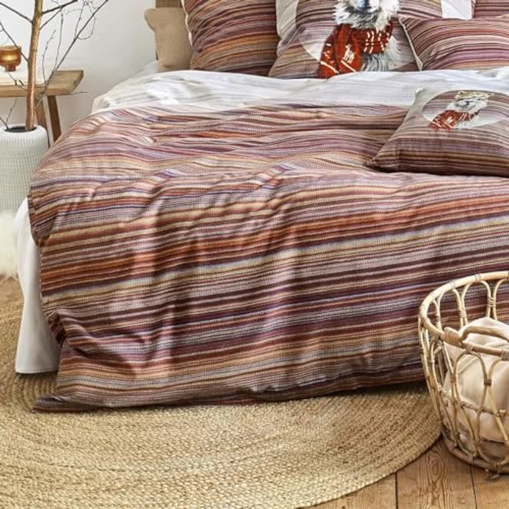 Irisette Flausch-Cotton Bettwäsche Zobel 8556 rot, Kinderbettwäsche mit weihnachtlichem Alpaka-Motiv – Bild 4