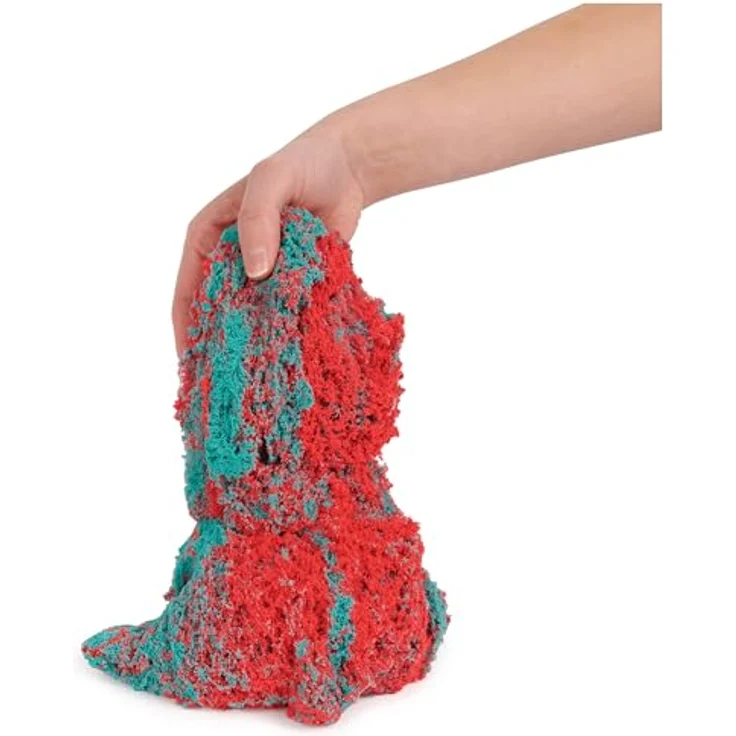 Spin Master Kinetic Sand Spielset Mold n' Flow, 2 Farben (Rot & Türkis) mit 3 Werkzeugen zum Formen und Gestalten – Bild 6