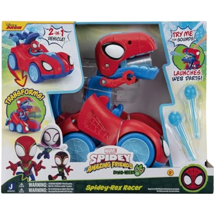 Jazwares Spidey und seine Superfreunde - Spidey-Rex Racer, Spielzeugauto für Kinder ab 3 Jahren, kreatives Spielzeug zur Förderung der Fantasie und motorischen Fähigkeiten – Bild 1
