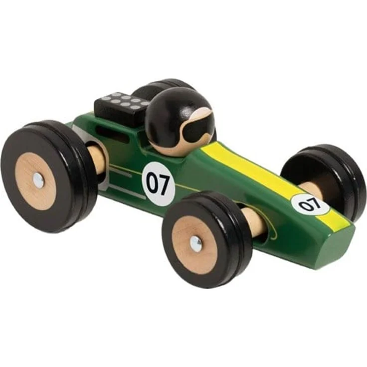 Classic World Wooden Toy Car Silverstone, grünes Holzspielzeug mit Steuerungssystem für motorische Fähigkeiten – Bild 7
