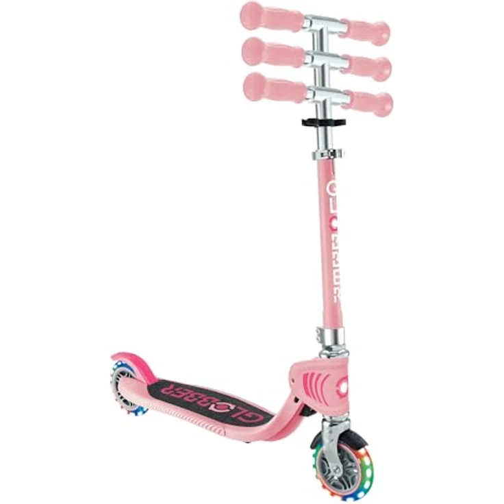 Globber Flow Foldable Junior Lights, faltbarer 2-Rad-Tretroller mit verstellbarem Lenker, leuchtenden Rädern und stoßabsorbierenden Reifen, ab 3 Jahren, ideal für Anfänger – Bild 3