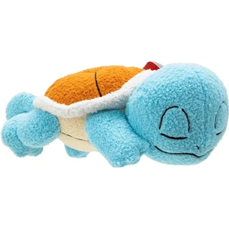 Jazwares Pokémon Schlafende Plüschfigur Schiggy, 12 cm, super weich und perfekt zum Kuscheln – Bild 1